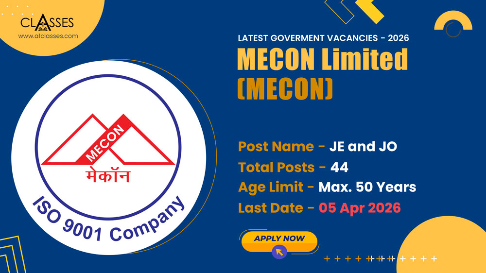 MECON Limited Recruitment 2026 – 44 Posts MECON Limited Recruitment 2026