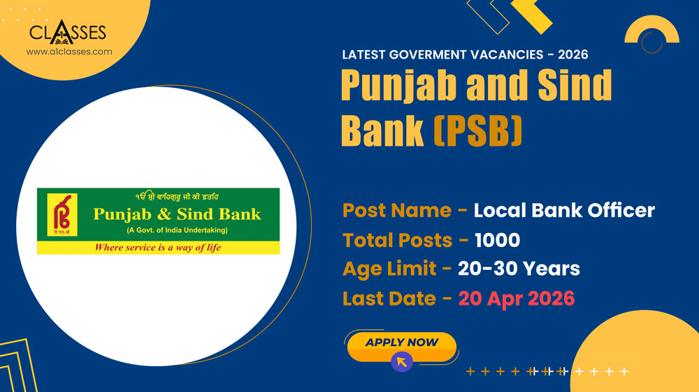 Punjab and Sind Bank LBO Recruitment 2026 – 1000 Posts Punjab and Sind Bank LBO Recruitment 2026